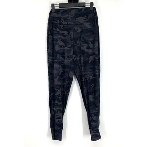 Gradual Jogger Pants Womens Size Medium Black Gray Camo Print Pull On